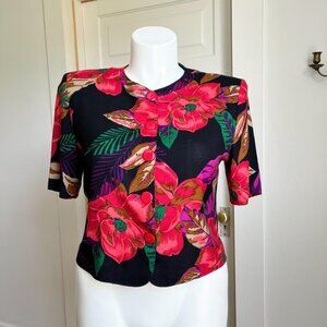 80s Rayon Floral Top